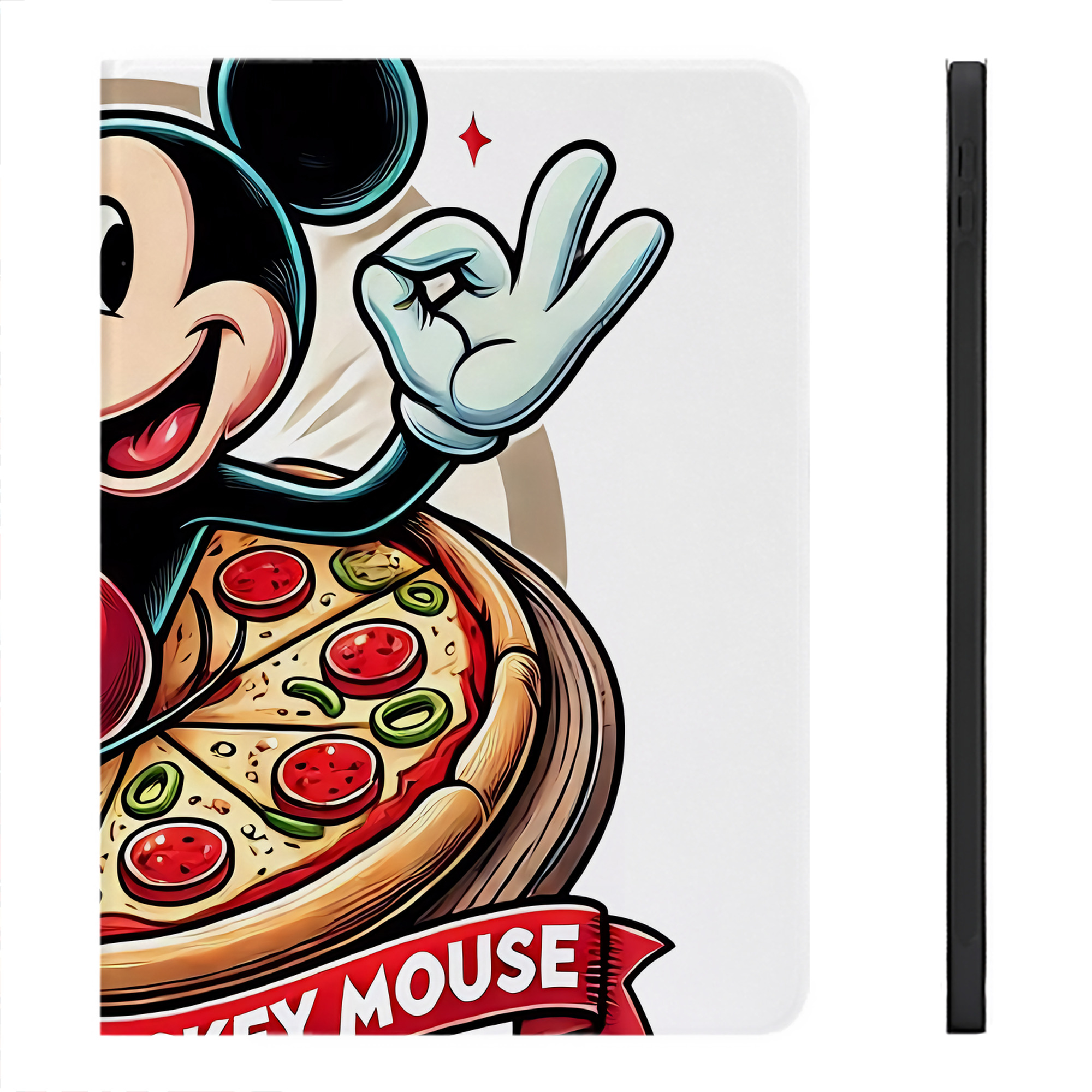 （画像用） ミッキーマウス Mickey Mouse IPadケース ペンホルダー付き ブックスタイルデザイン